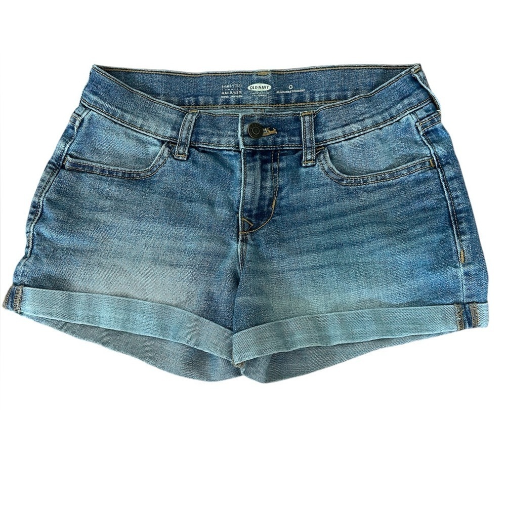 Old Navy Light Wash Denim Shorts Low Rise Cuffed Y2K Casual Size 0